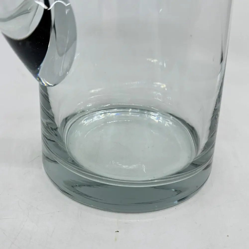 Vintage MCM Hand Blown Clear Glass Pitcher